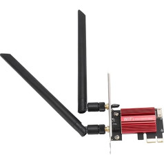 PCIe WiFi kortelė kompiuteriui, WiFi 7 kortelė 2.4G 574Mbps 5G 2400Mbps 6G 5800Mbps tinklo kortelė, BT 5.4MU MIMO PCIEx1 WPA4 BE200NGW tinklo kortelė Win 10 11 kompiuteriniams žaidimams,