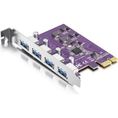 PCIe uz (4) USB 3.0 paplašināšanas karte Paplašināšanas karte, PCIe USB papildkarte 5 Gb/s, iekšējais USB 3.0 centrmezgla pārveidotājs galddatora datoram, atbalsta Windows 10/8/7/XP, Linux