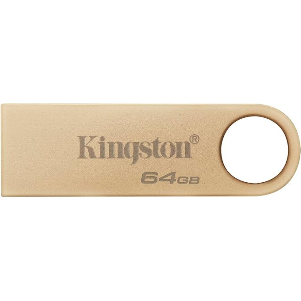 Kingston DataTraveler SE9 Gen 3 - 64 GB - 220 MB/s lasīšanas ātrums - metāla - USB zibatmiņas 3.2 Gen 1 - zelta krāsā