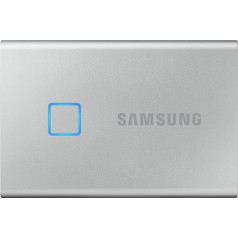 Samsung T7 Touch Portable SSD - 500 GB - USB 3.2 Gen.2 ārējais SSD diskdziņš metāliski sudraba krāsā (MU-PC500S/WW)