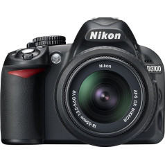 Nikon D3100 SLR-Digitalkamera (14 megapikseļu, Live View, Full-HD-Videofunktion) komplekts inkl. AF-S DX 18-55 VR Objektiv schwarz