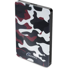 Sonnics 1TB Red Camo ārējais pārnēsājamais cietais disks USB 3.0 īpaši ātrs datu pārsūtīšanas ātrums lietošanai ar Windows PC, Mac, Xbox One un PS4 Fat32