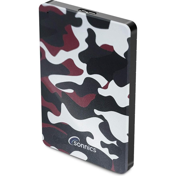 Sonnics 1TB Red Camo ārējais pārnēsājamais cietais disks USB 3.0 īpaši ātrs datu pārsūtīšanas ātrums lietošanai ar Windows PC, Mac, Xbox One un PS4 Fat32