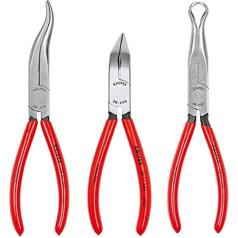 KNIPEX - 9K 00 80 12 US Instrumenti - 3-teiliges Werkzeugset für lange Nase (38 31 200, 38 71 200, 38 91 200) (9K008012US) Rot