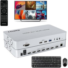 Мультивизор HDMI с питанием от KVM 6 x Мультивизор HDMI 6X1 HDMI Quad Screen Real Time Multiviewer Podderzhikka