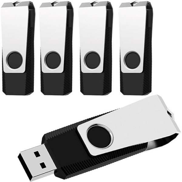 ABLAZE USB zibatmiņas karte 16GB, 5 augstas ātruma USB 2.0 atmiņas kartes 16GB, 5 rotējošo USB atmiņas karšu komplekts (16GB, melns)