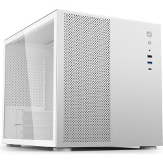 iONZ KZ-33T Mesh Vault - Elite PC Gaming, Office Case, Dual Chamber Mid Tower M/ATX - Front I/O USB Type-C ar anodētu alumīniju, sudraba krāsā