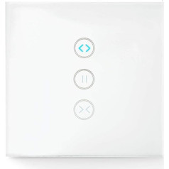 SmartLife Wandschalter - Wi-Fi - Sonnenschirm/Verschluss/Vorhang - Wandhalterung - 300 W - Android/IOS - Glas - Weiss