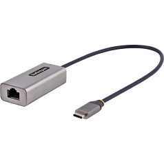 StarTech.com USB C Gigabit Ethernet Adapter, 10/100/1000 Мбит/с, USB C 3.0 to LAN Adapter with ASIX AX88179A Chip, 30 cm Cable, USB C to Ethernet Network Adapter, Windows/macOS/Linux (US1GC30B2)