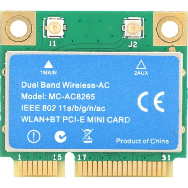 PCI-E karte 1200M 2,4 GHz / 5 GHz divjoslu bezvadu tīkla karte Intel 8265 procesora 802.11a/B/G/G/N/AC atbalstam