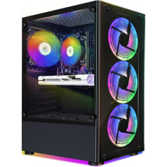 STGsivir - Spēļu galddators, Radeon RX 5700 8Go, Intel Core i7 3.9GHz, 16G RAM, 512G SSD, 600 M WiFi, BT 5.0, RGB ventilators x 4, W10H64 Spēļu datora tornis spēlētājiem un straumēšanai