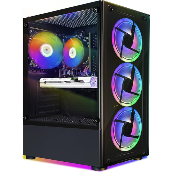 STGsivir - Spēļu galddators, Radeon RX 5700 8Go, Intel Core i7 3.9GHz, 16G RAM, 512G SSD, 600 M WiFi, BT 5.0, RGB ventilators x 4, W10H64 Spēļu datora tornis spēlētājiem un straumēšanai