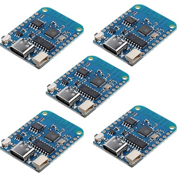 AZDelivery 5 x D1 Mini V3 NodeMCU ESP8266EX WLAN modulis ar USB-C savienojumu, saderīgs ar Arduino Ietver E-grāmata