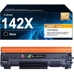 Coloran 142A Toneris melns (2000 zīmju), saderīgs ar HP 142A 142X HP Laserjet M110w Toneris M110we M139w M139we M140we M140w (bez mikroshēmas, 1 gab.)