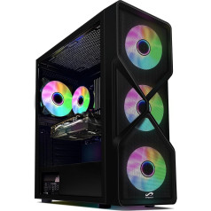 STGsivir - Spēļu galddators-GeForce RTX 2060 8 GB GDDR6, Intel Core i7 līdz 3,9 GHz, 16 GB RAM, 1 TB SSD, 600 M WiFi, BT 5.0, RGB ventilators x 4, W01H64 Spēļu datora tornis spēlētājiem un straumēšanai