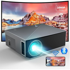 2024 Video projektors ar 5G WiFi atbalstu, Ultra HD 1080P, 16000 lūmenu mājas kinozāles projektors, saderīgs ar viedtālruņiem, TV Stick, TV Box, PS5,16000L