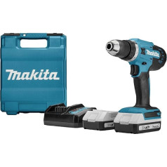 Makita DF488DWAE Akumulatora urbjmašīna 18 V 2,0 Ah Li-Ion ar 2. akumulatoru, iekļauts lādētājs, iekļauts koferis