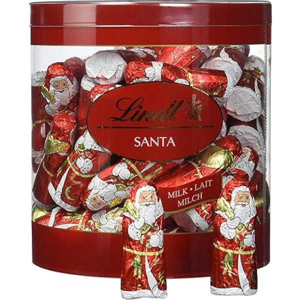 Lindt šokolādes mini Ziemassvētku vecītis | 700 g iepakojums | Ziemassvētku vecītis no vislabākās piena šokolādes | Šokolādes dāvana Ziemassvētkiem