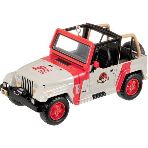 Hallmark Keepsake 2023 The Car's The Star Jurassic Park 1992 Jeep Wrangler Metāla rotaslietas Kino dāvanas