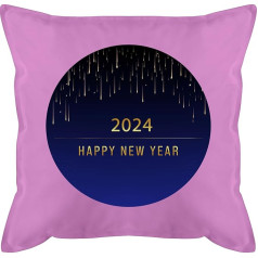 Shirtracer Kissen 50x50 - Statement mit Sprüchen - Goldregen 2024 Happy New Year - blau - 50 x 50 cm - Rozā - Spruch und fuellung spruechen kissenbezüge Kissenbezug sprüche kissenhülle lustige