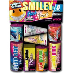 Weco Smiley Maxi Pack 8 gabaliņu strūklaku komplekts Jauniešu jaunās paaudzes uguņošanas ierīces, bērniem no 12 gadiem