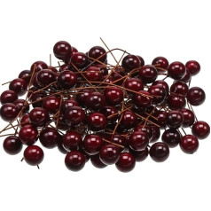 ZHUOEEDAAY Pack of 200 Ziemassvētku Holly ogas Mākslīgās Holly ogas Mini 10mm viltus ogas Ziemassvētku vainagu rotājumi Vainagu veidošana Piegādes Ziemassvētku ballīšu dekorēšana