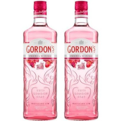 Gordon's Pink Gin | Premium destilliert | Erfrischend köstlich | mit Erdbeer- und Himbeergeschmack | handgefertigt in England | 37,5% vol | 700 ml Einzelflasche | (Packung mit 2)