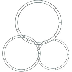 Sumind 3 Stück Flachdraht Ringe Draht Kranz Rahmen Draht Kranz Herstellung Ringe für Neujahr Valentines Dekoration (10 Zoll, 12 Zoll, 14 Zoll)