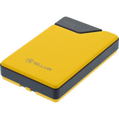 Tellur Power Bank 10000mAh, USB-C + Lightning cables built-in  yellow