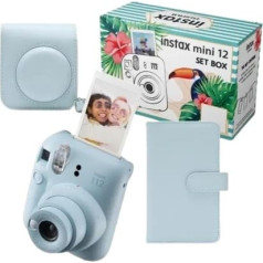 Instax mini 12 liels komplekts (kamera + futrālis + albums), zils