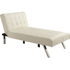 Dhp Furniture DHP Emily futona dīvāns ar atpūtas krēslu, mākslīgā āda, melns Atpūtas krēsls Vanilla, mākslīgā āda