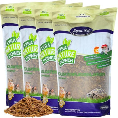 Lyra Pet® | 10 kg Soldier Fly Larvae Dry | Black Soldier Fly | Hermetia Illucens | Līdzīgi kā miltu tārpi | Bagāti ar kalciju un proteīniem | Augstas enerģētiskās vērtības barība putniem, zivīm, grauzējiem un rāpuļiem