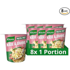 Knorr Pasta Snack Pot Cheese & Cream Delicious Instant nūdeles, gatavas tikai 5 minūtēs 8 x 71 g