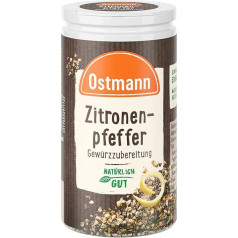 Ostmann Spices - Lemon Pepper Spice Preparation | For Salad Dressings, Sauces and Fish Dishes | 40 g in a Shaker Tin