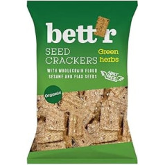Bett'r Seed Crackers Green Herbs Organic, vegāns, organiskās riekstu un sēklu uzkodas-10 x 150g