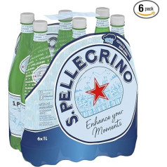 Sanpellegrino minerālūdens, dabīgs minerālūdens no Lombardijas Alpiem, 6 PET vienreizlietojamās pudeles (6 x 1L)