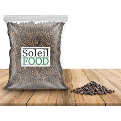 SoleilFOOD Pipari melnie 1 kg Piparu graudi Piparu graudiņi Augstākās kvalitātes pipari Pilnīgi bez ĢMO