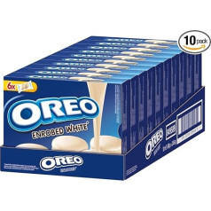 Oreo White Choc - gardas dubultās cepumiņas ar krējuma pildījumu un baltās šokolādes pārklājumu - 10 x 246g