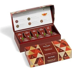 Tēja Forte, dāvanu komplekts Petite Presentation Tea Chest Gift Set 10 dažādu šķirņu ar rokām gatavoti piramīdveida tējas maisiņi - Warming Joy Chest