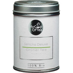 Sencha Deluxe organiskā tēja 50 g beramā veidā - Augstas kvalitātes zaļā tēja organiskā kvalitātē no Korejas - Zaļā tēja (ceremoniālā klase) - Tējas cienītājiem un pazinējiem - Kā tējas un kafijas aizstājējs -