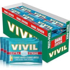 VIVIL Extra Strong Spearmint Menthol, 26 x 3 iepakojums, īpaši stipras pastilas ar spriganu garšu, bez cukura un vegāniskas, 78 x 25 g