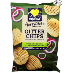 Edeka Herzstücke Grid Chips Sour Cream & Onion, 24 gab. (24 x 125 g)