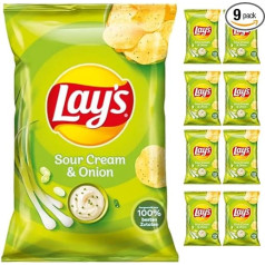 Lay's čipsiņi ar skābu krējumu un sīpoliem 150g x 9