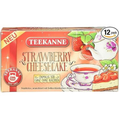 Teekanne Sweeteas Strawberry Cheesecake ar zemeņu aromātu, 12 paciņas (12 x 18 tējas maisiņi)