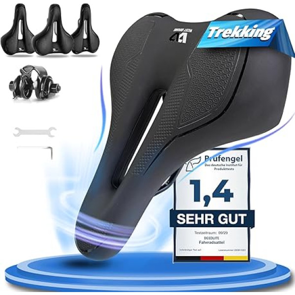 Deedlite velosipēda sēdeklis Premium Universal Saddle Pro 3.0 - beidzot velobraukšana bez sāpēm | Ērts mīkstās atmiņas putu velosipēda sēdeklis