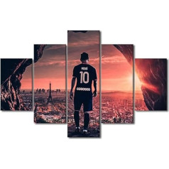 Lionel Messi Plakāts uz audekla Sienas mākslas apdrukas Gleznas Futbola zvaigzne Modern Footballer Artwork Modern Home Decor 5 paneļi / komplekts ierāmētas attēlus no Greatest Spēlētāji Gatavs karājas kā