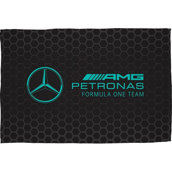 Rakstzīmju pasaule Mercedes AMG Petronas oficiālā vilnas sega, īpaši mīksta, silta, melna, melna, metamā, ar Maskētu Formula 1 dizainu, ideāli piemērota guļamistabai, kempingam un nakšņošanai, 100 x 150 cm