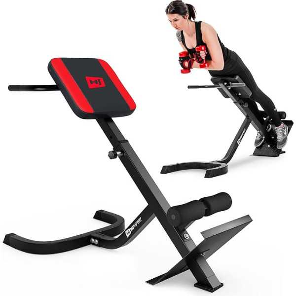 Hop-Sport muguras trenažieris Hyperextension 45 ° vēdera trenažieris HS-1018 Fitnesa aprīkojums mājās