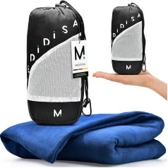 Medidisa Ultralight Warm Travel Blanket ceļojumiem un kempingiem (flīsa, 170 x 120 cm) - viegla, silta sega lidojumam un automašīnai - kempinga sega bērniem un pieaugušajiem (tumši zila)