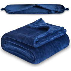 Yaning Multifunctional Neck Pillow, Soft Warm Blanket with Cozy Neck Pillow, Portable Blanket Set for Airplane, Camping, Car (Navy)